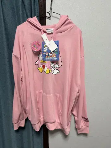 새상품 마이멜로디 돈코 후드 부착 후드티 핑크 L