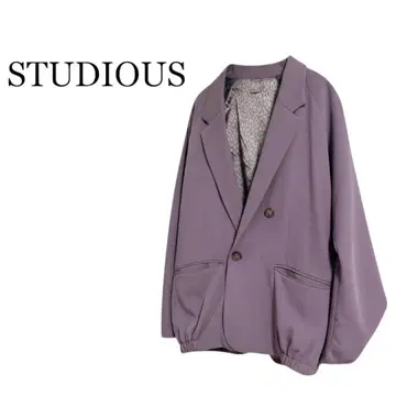 STUDIOUS 테일러드 자켓 보라색 레오파드 무늬