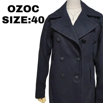 OZOC 일본제 P 코트 울 혼방 블랙 사이즈 40 구제 의류