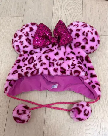 미니 팬캡 레오파드 무늬 핑크