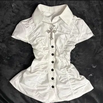 00s darkcore 셔츠 발레코어 호러게임 개더 블랙버튼