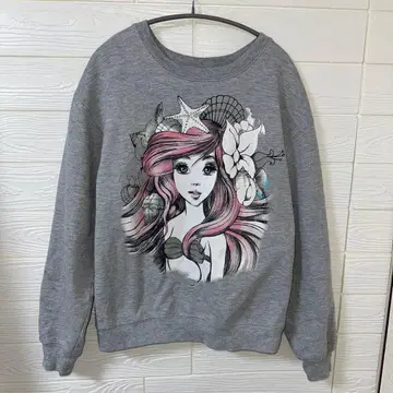 인어 아트 프린트 그레이 맨투맨