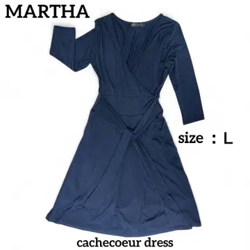 MARTHA 허리 리본 카슈쿨 원피스 로얄 블루 L