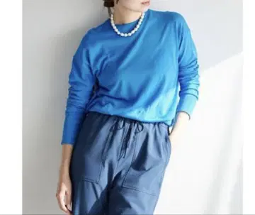 IENA Warm 코튼 시어 풀오버 블루 IENA