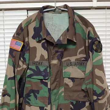 L-L 미군 실물 BDU 자켓 카모플라쥬 우드랜드 USARMY 미군
