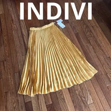 INDIVI 새상품급 월드 (언타이틀, 리플렉트와 동일) 플리츠 스커트