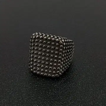 빈티지 실버 블랙 심플 반지 락 펀치 13호