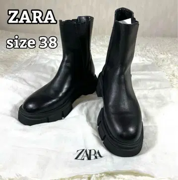ZARA 블랙 사이드 고어 부츠 38 트랙 밑창 *새상품급*