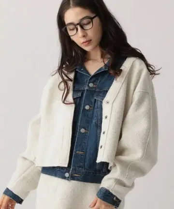 [ 택 포함 미사용 새상품 ] saloon 살롱 부클레 가디건