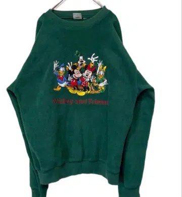 90s 디즈니 맨투맨 보아 플리스 원단 미키 미니 도날드