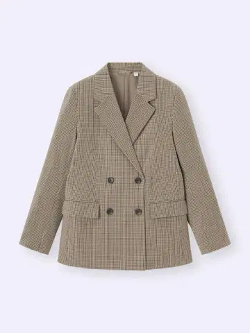 [ GU ] 이번 시즌 신상 더블 브레스트 체크 자켓