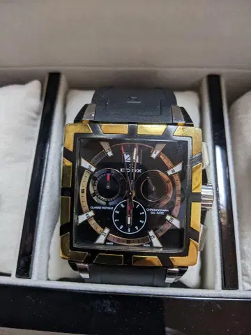 에독스 크로스 로얄 크로노그래프 10013 QZ 바늘 뒤틀림 작동품