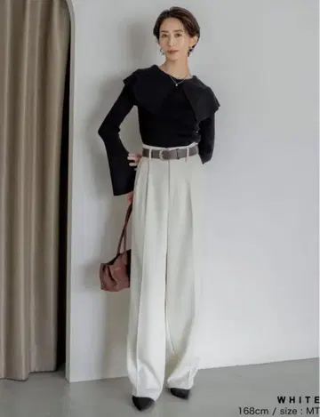 화이트 와이드 팬츠 MT