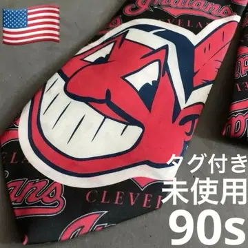 레어 미사용 90s [USA 제조] 인디언스 넥타이 vintage