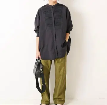 Spick & Span 핀턱 피브릴 셔츠