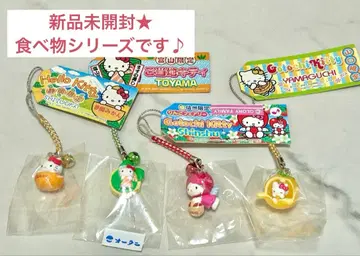 헬로키티 지역 한정 스트랩 묶음 판매 시즈오카 귤, 도야마 송어 초밥 등