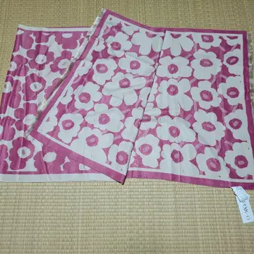 마리코코풍 꽃무늬 스톨 핑크 화이트