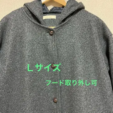 L 사이즈 후드 부착 코트