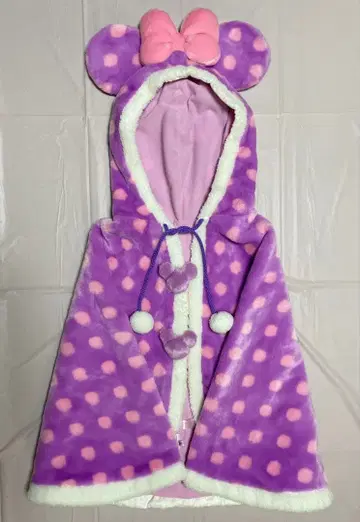 미니 후드 부착 판초 겨울용 보라색 디즈니