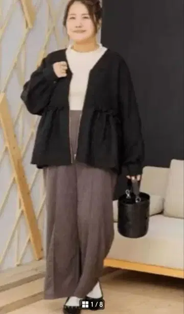 블랙 시마무라 빅 사이즈 3L 사이즈 택 포함 페플럼 자켓 빅 사이즈