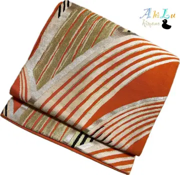 [ D5112 ] 나고야 오비 나고야 스타일 오렌지 골드 실버 336cm