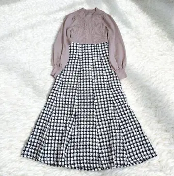 And Couture 앙데팡당 도킹 니트 원피스 트위드