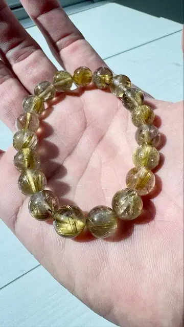 고품질 10mm 타이틴 루틸 쿼츠 비즈 팔찌