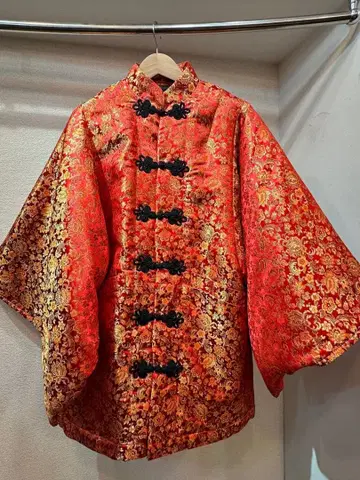 ROBE JAPONICA 차이나 코트 충전솜 주홍색