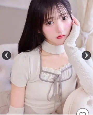 미셸 마카롱 초커 니트탑 베이지