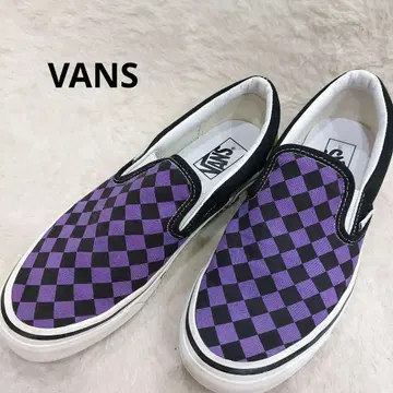 VANS 보라색/블랙 체커 패턴 슬립온 98dx 아나하임 27cm
