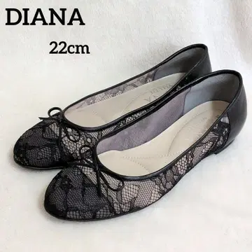 다이애나 플랫슈즈 펌프스 22 레이스 가죽 블랙