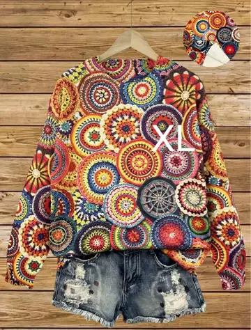 귀여운 모티브 패턴 스웨터 [미사용 새상품] XLsize