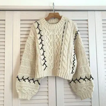 nico and 케이블 스티치 니트 풀오버 니코앤드 스웨터 하이 게이지