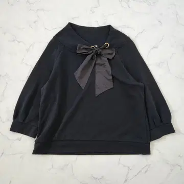 컨디션 최상 로즈 티아라 종이상자 니트 리본 풀오버 빅 사이즈