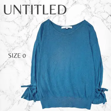 언타이틀 성숙/러블리 일본제 울 혼방 V넥 5부 소매 니트 S 고품질