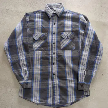 70s 80s 파이브 브라더 체크 플란넬 셔츠 USA제