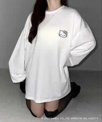 헬로키티 자수 오버 사이즈 T셔츠