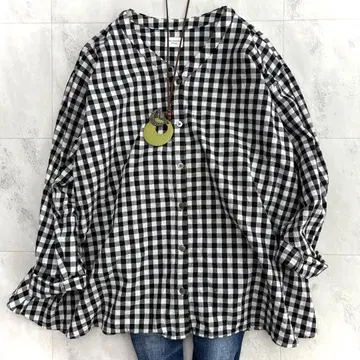 새상품급 어반 리서치 도어스 체크 플레어 셔츠