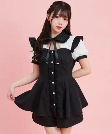 시크릿 허니 뷔스티에 절개 셋업