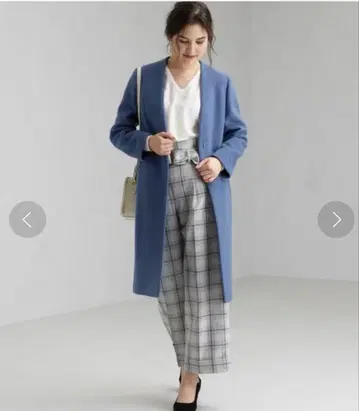 그린 라벨 노 라펠 코트