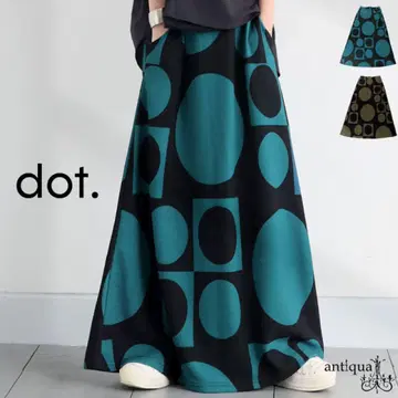 택 포함 새상품 안티카 기하학 도트 무늬 스커트