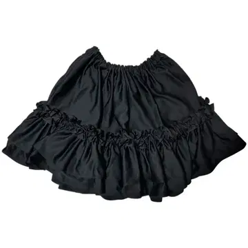 플레어 스커트 전체 원 스커트 무릎 위 블랙