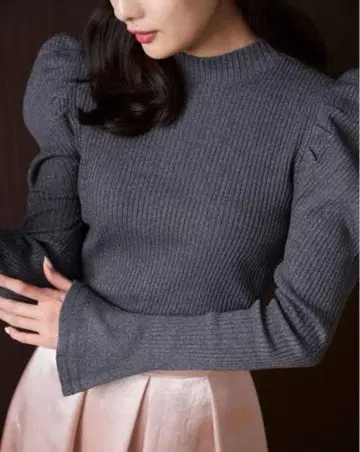 Herlipto 볼륨 슬리브 글리터 니트 탑