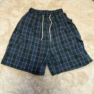 nugu 체크 하프 팬츠