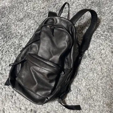 천연 가죽 블랙 레더 럭색/백팩