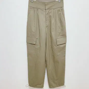 유어즈 | 하이웨스트 카고 팬츠 [ L ] 밑단 드로스트 카키 빅 루즈핏