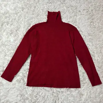 새상품급 여성용 긴팔 니트 L 레드 터틀넥 이토킨 무지