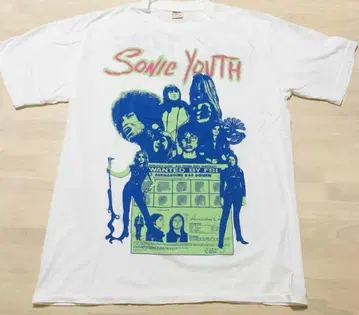 새상품급 소닉 유스 Wanted by FBI T셔츠 XL 앤빌