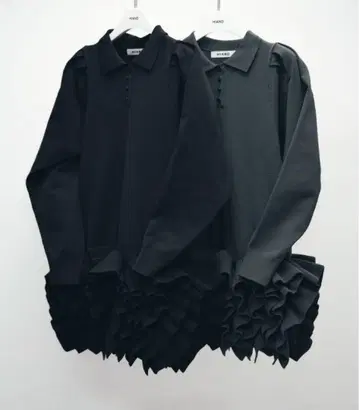 [택 포함 새상품] HIAND 러플 헴 폴로 드레스