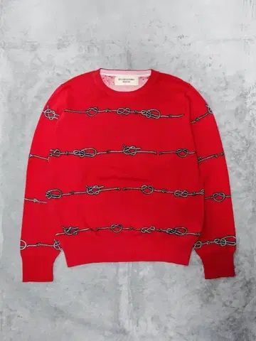 빔즈 보이 케이블 보더 패턴 니트 스웨터